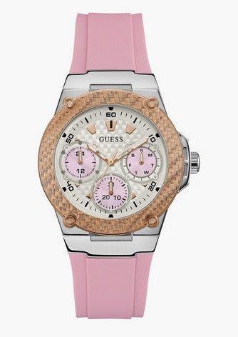 Guess Zena Quartz White Dial Pink Rubber Strap Watch For Women - W1094L4 Buy Now By Guess