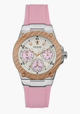 Guess Zena Quartz White Dial Pink Rubber Strap Watch For Women - W1094L4 Buy Now By Guess