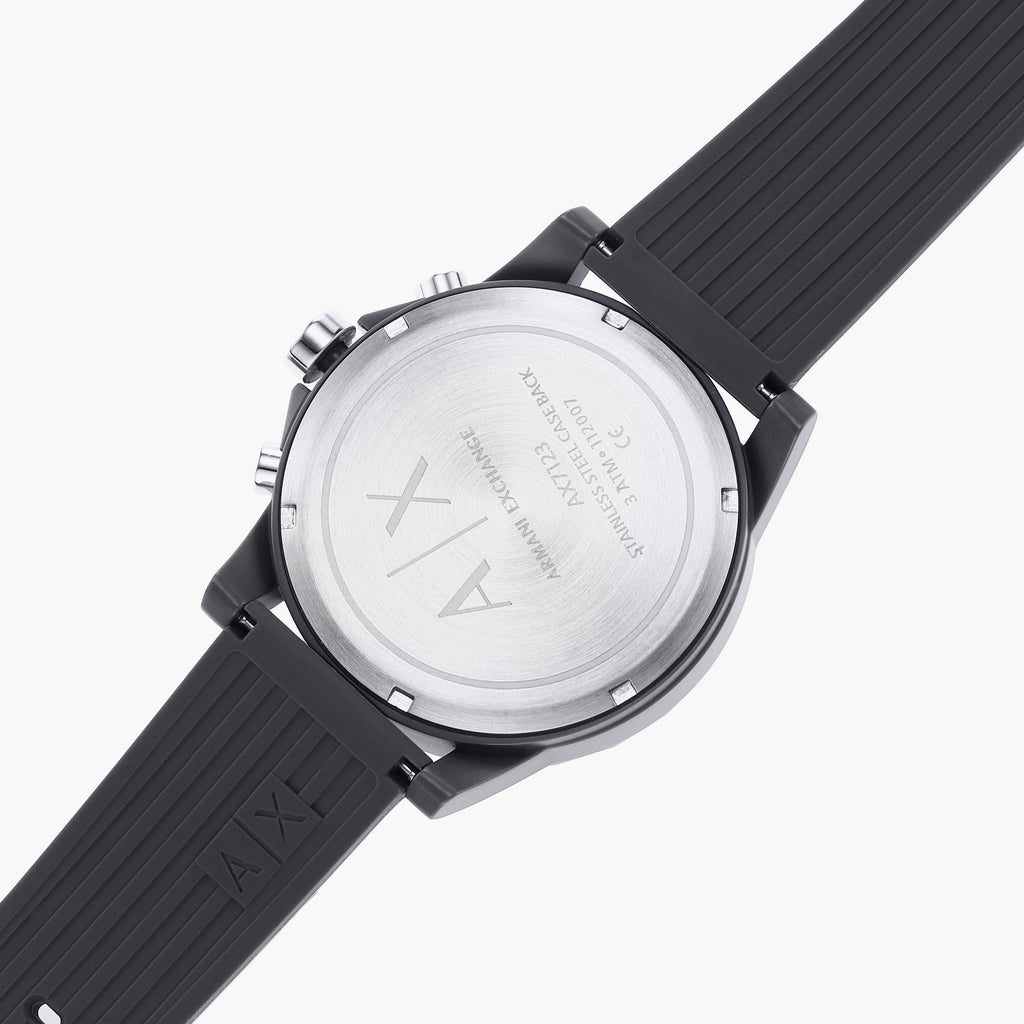 Armani Exchange Outerbanks Chronograph Grey Dial Grey Silicone Strap Watch For Men - AX7123 Buy Now By Armani Exchange