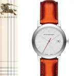 Burberry The City Silver Dial Orange Leather Strap Watch for Women - BU9121 Buy Now By Burberry