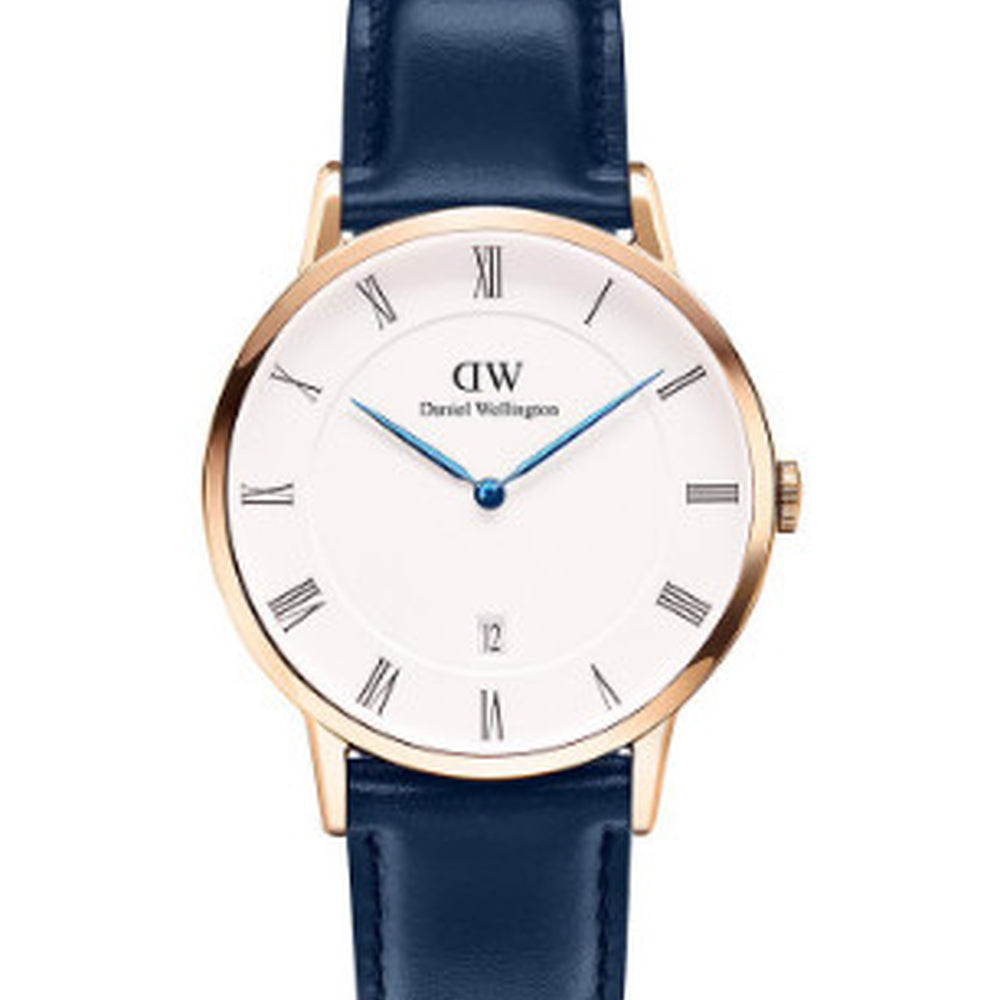 Daniel Wellington Dapper Somerset White Dial Blue Leather Strap Watch For Men - DW00100193 Buy Now By Daniel Wellington