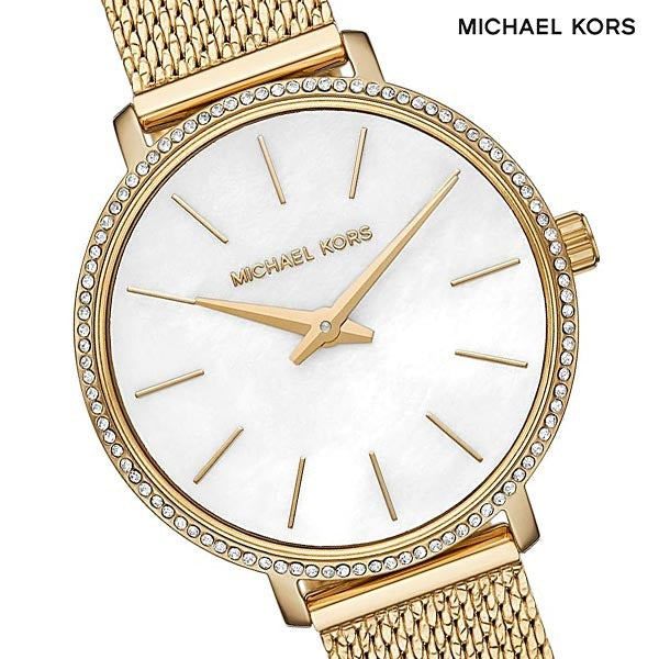 Michael Kors Pyper Quartz Mother of Pearl White Dial Gold Mesh Bracelet Watch For Women - MK4619 Buy Now By Michael Kors