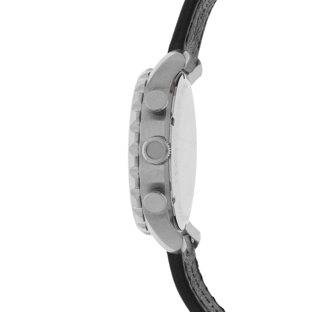 Fossil Pilot 54 Chronograph Black Dial Black Leather Strap Watch for Men - FS5181 Buy Now By Fossil