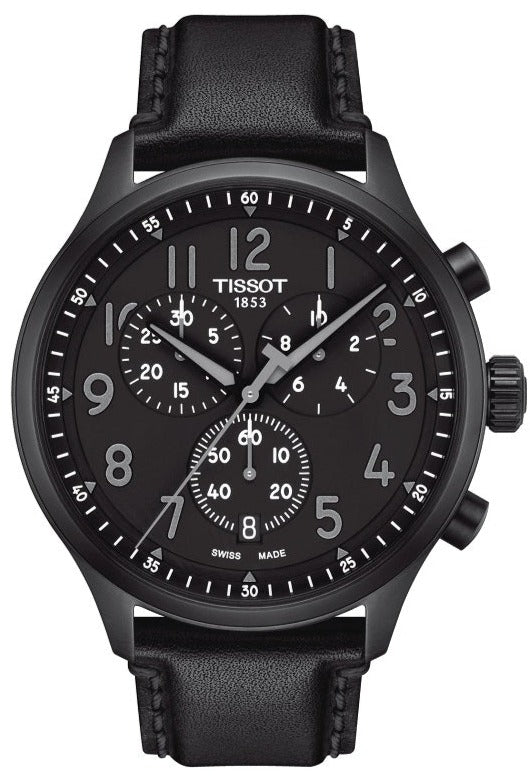 Tissot Chrono XL Vintage Black Dial Black Leather Strap Watch For Men - T116.617.36.052.00 Buy Now By Tissot