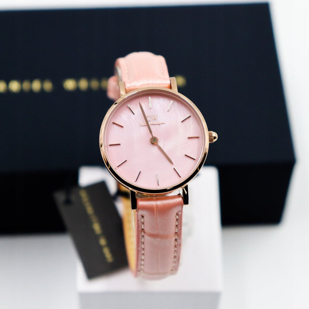 Daniel Wellington Petite Rouge Pink Dial Pink Leather Strap Watch For Women - DW00100511 Buy Now By Daniel Wellington