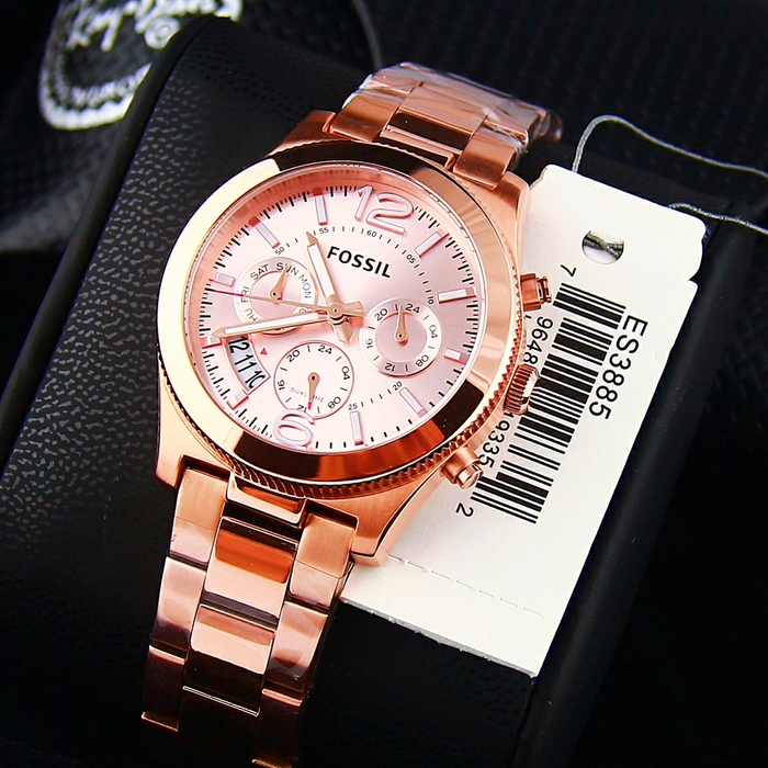 Fossil Boyfriend Multifunction Rose Gold Dial Rose Gold Steel Strap Watch for Women - ES3885 Buy Now By Fossil