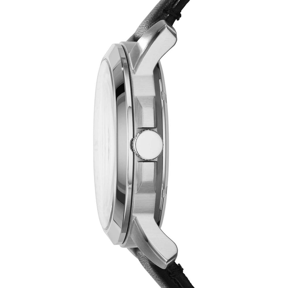 Fossil Grant Skeleton White Dial Black Leather Strap Watch for Men - ME3053 Buy Now By Fossil