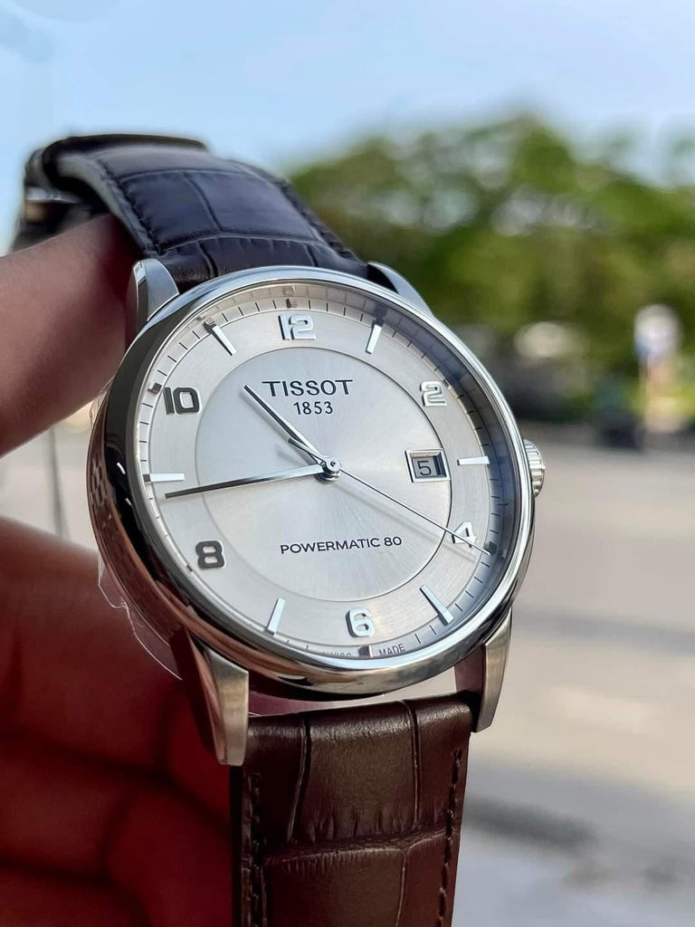Tissot Luxury Powermatic 80 Silver Dial Brown Leather Strap Watch For Men - T086.407.16.037.00 Buy Now By Tissot