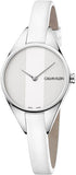 Calvin Klein Rebel White Dial White Leather Strap Watch for Women - K8P231L6 Buy Now By Calvin Klein