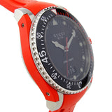 Gucci Dive Quartz Black Dial Red Rubber Strap Watch For Men - YA136309 Buy Now By Gucci