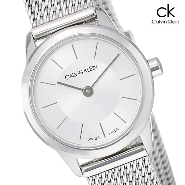 Calvin Klein Minimal White Dial Silver Mesh Bracelet Watch for Women - K3M23126 Buy Now By Calvin Klein