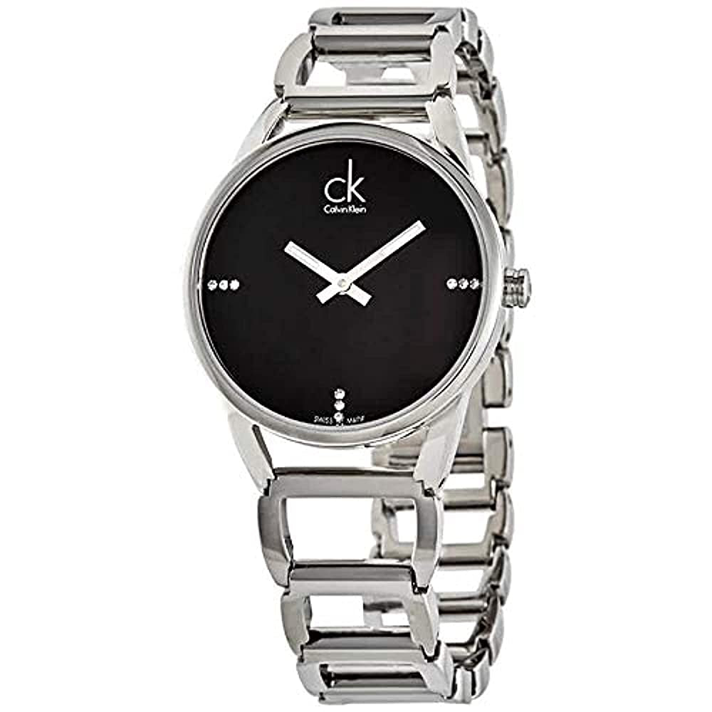 Calvin Klein Stately Black Dial Silver Steel Strap Watch for Women - K3G2312S Buy Now By Calvin Klein