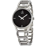Calvin Klein Stately Black Dial Silver Steel Strap Watch for Women - K3G2312S Buy Now By Calvin Klein