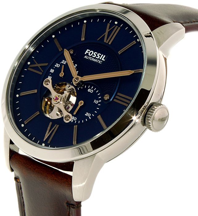 Fossil Townsman Automatic Blue Dial Brown Leather Strap Watch for Men - ME3110 Buy Now By Fossil
