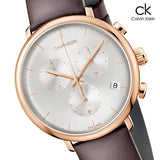 Calvin Klein High Noon Silver Dial Brown Leather Strap Watch for Men - K8M276G6 Buy Now By Calvin Klein