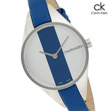Calvin Klein Rebel Blue Silver Dial Blue Leather Strap Watch for Women - K8P231V6 Buy Now By Calvin Klein