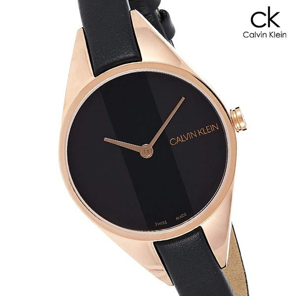 Calvin Klein Rebel Black Dial Black Leather Strap Watch for Women - K8P236C1 Buy Now By Calvin Klein