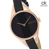 Calvin Klein Rebel Black Dial Black Leather Strap Watch for Women - K8P236C1 Buy Now By Calvin Klein