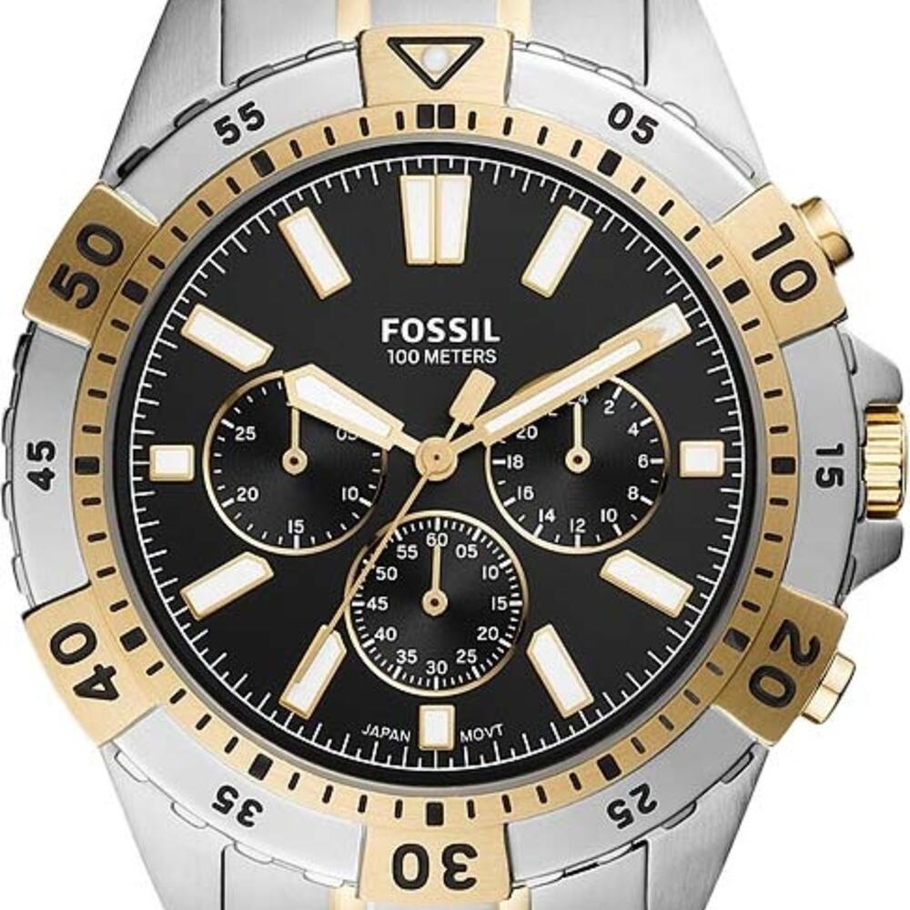 Fossil Garrett Analog Black Dial Two Tone Steel Strap Watch for Men - FS5771 Buy Now By Fossil