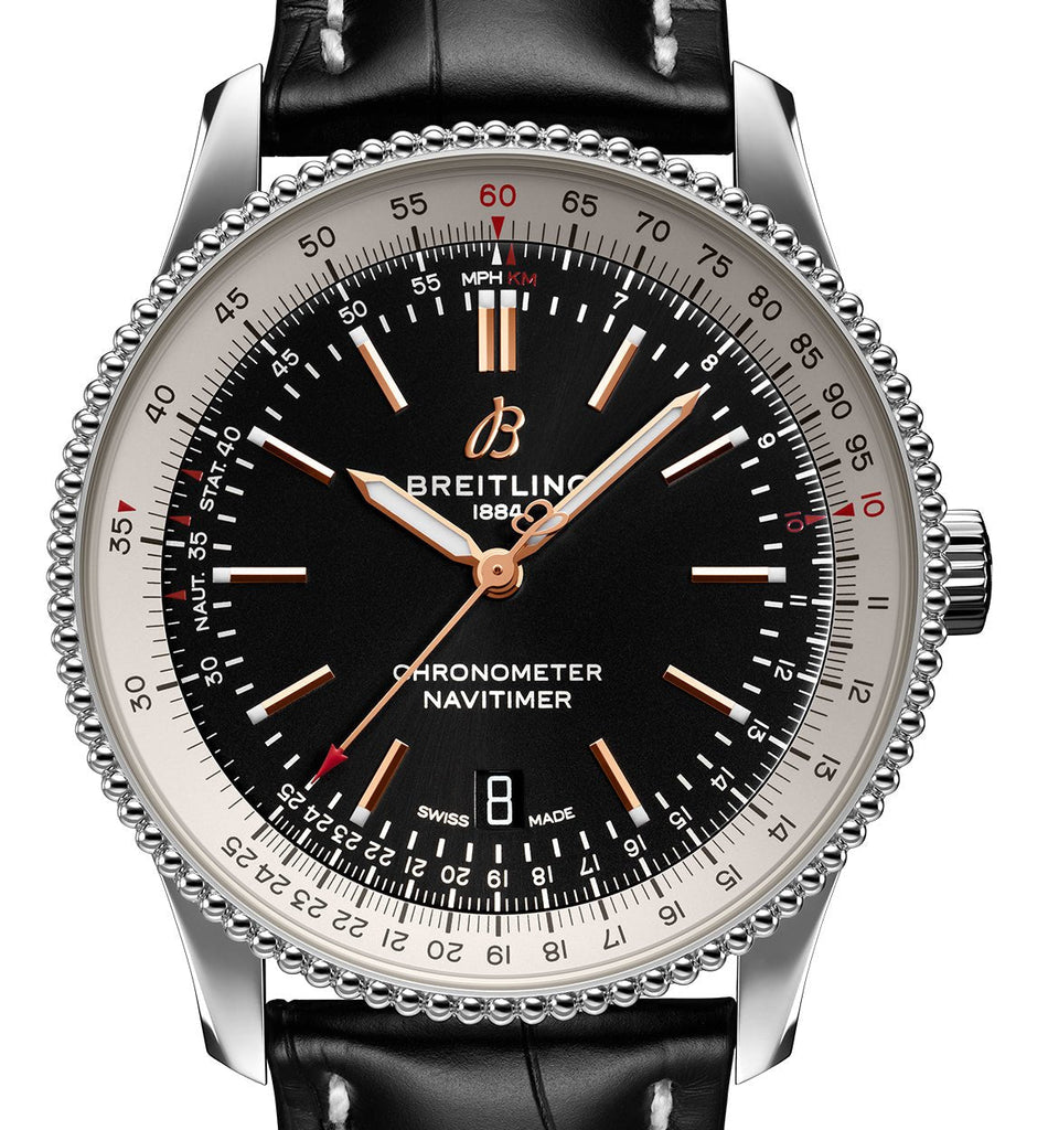 Breitling Navitimer 1 Automatic 41mm Black Dial Black Leather Strap Mens Watch - A17326211B1P2 Buy Now By Breitling