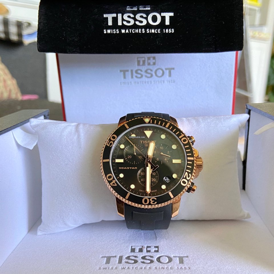 Tissot Seastar 1000 Chronograph Black Dial Black Rubber Strap Watch For Men - T120.417.37.051.00 Buy Now By Tissot