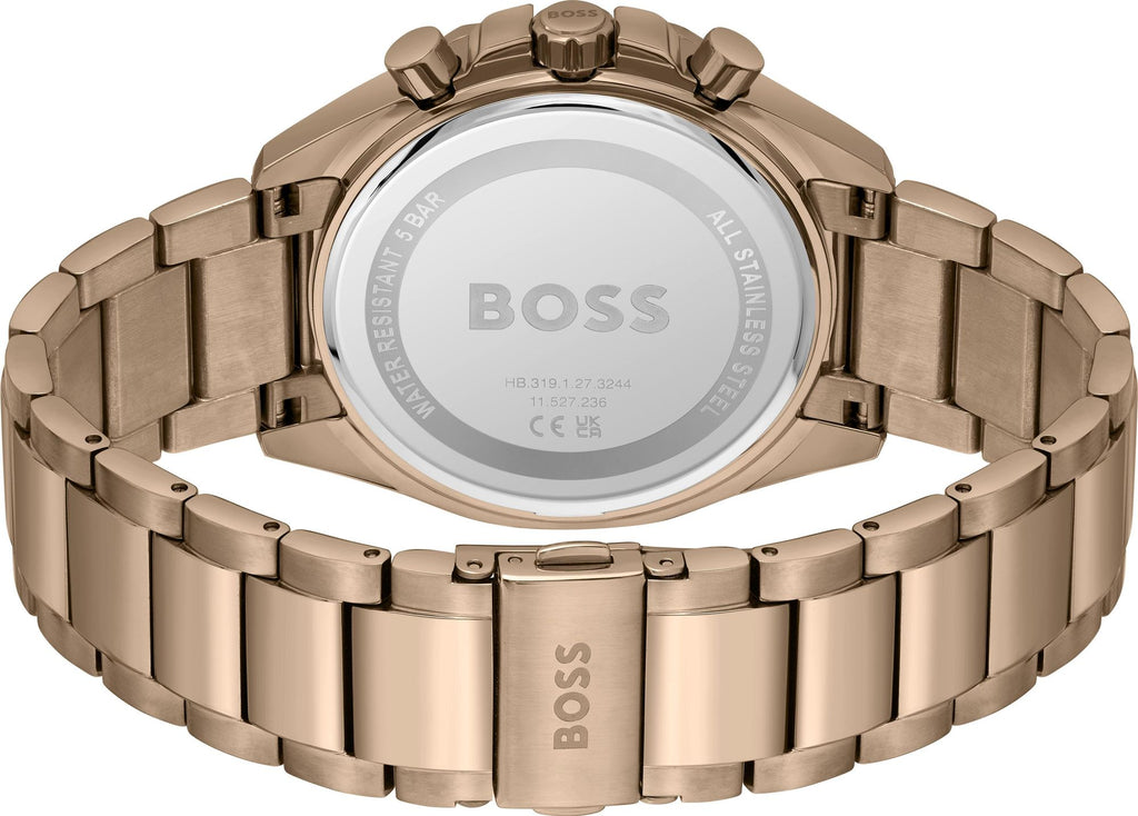 Hugo Boss Classic Chronograph Green Dial Beige Gold Steel Strap Watch For Men - 1514019 Buy Now By Hugo Boss