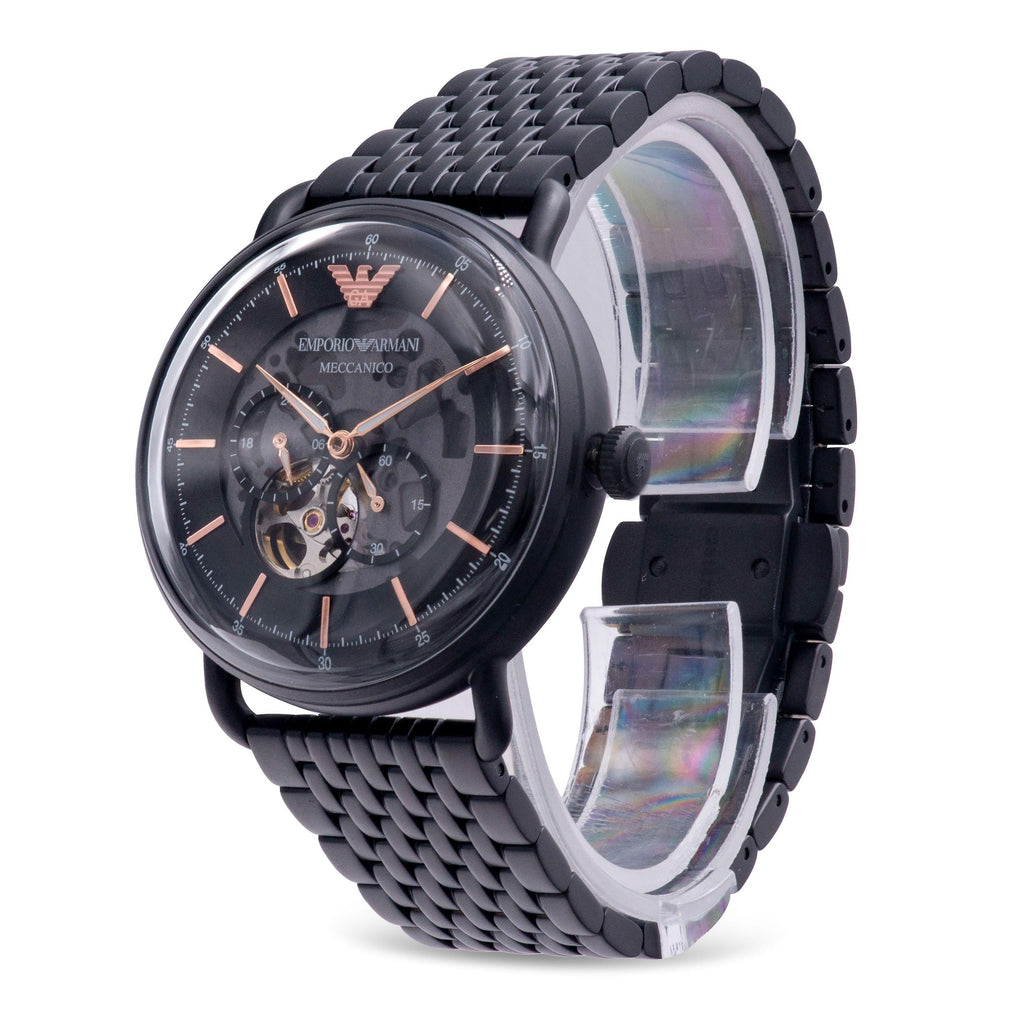 Emporio Armani Automatic Multifunction Black Dial Black Mesh Bracelet Watch For Men - AR60025 Buy Now By Emporio Armani