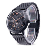 Emporio Armani Automatic Multifunction Black Dial Black Mesh Bracelet Watch For Men - AR60025 Buy Now By Emporio Armani