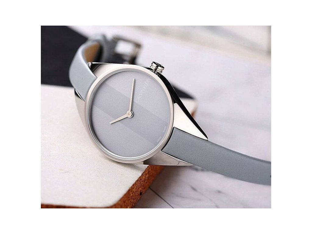Calvin Klein Rebel Grey Dial Grey Leather Strap Watch for Women - K8P231Q4 Buy Now By Calvin Klein