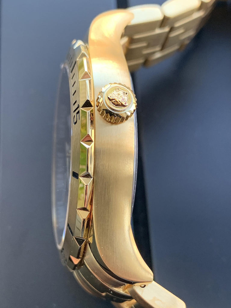 Versace Hellenyium Quartz Black Dial Gold Steel Strap Watch For Men - VE3A00820 Buy Now By Versace