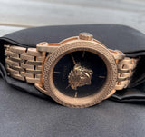 Versace Palazzo Empire Black Dial Rose Gold Steel Strap Watch for Men - VERD00718 Buy Now By Versace