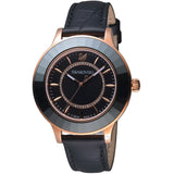 Swarovski Octea Lux Black Dial Black Leather Strap Watch for Women - 5414410 Buy Now By Swarovski