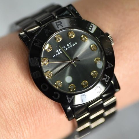 Marc Jacobs Amy Black Dial Black Steel Strap Watch for Women - MBM8595 Buy Now By Marc Jacobs