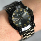 Marc Jacobs Amy Black Dial Black Steel Strap Watch for Women - MBM8595 Buy Now By Marc Jacobs