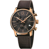 Calvin Klein City Chronograph Grey Dial Brown Leather Strap Watch for Men - K2G276G3 Buy Now By Calvin Klein