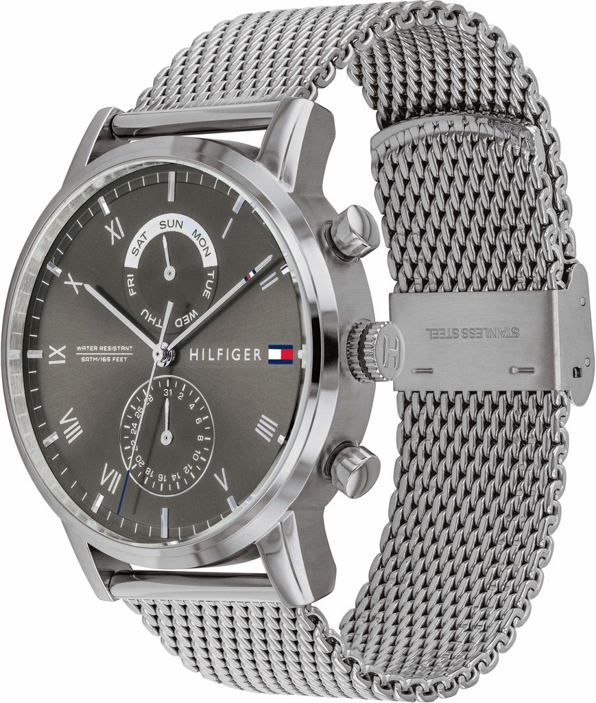 Tommy Hilfiger Kane Black Dial Silver Mesh Bracelet Watch for Men - 1710402 Buy Now By Tommy Hilfiger