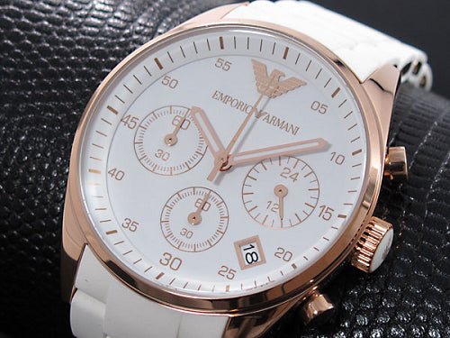 Emporio Armani Sportivo Silver Dial White Silicone Strap Watch For Women - AR5920 Buy Now By Emporio Armani