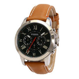 Fossil Grant Chronograph Green Dial Brown Leather Strap Watch for Men - FS4918 Buy Now By Fossil