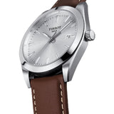 Tissot Gentleman Silver Dial Brown Leather Strap Watch For Men - T127.410.16.031.00 Buy Now By Tissot