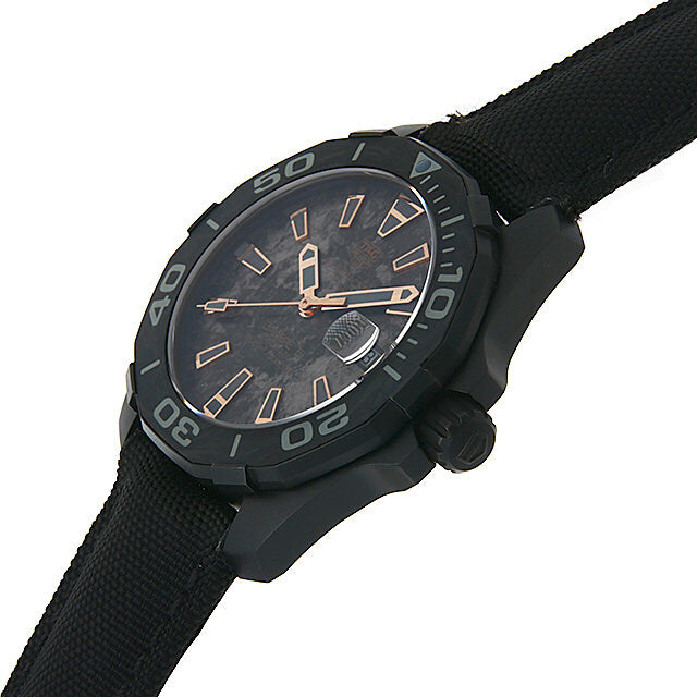 Tag Heuer Aquaracer Calibre 5 Black NATO Strap Carbon Dial Watch for Men - WBD218A.FC6445 Buy Now By Tag Heuer
