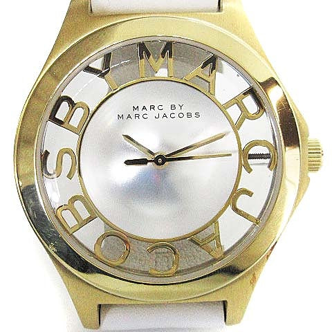 Marc Jacobs Henry Skeleton White Dial White Leather Strap Watch for Women - MBM1339 Buy Now By Marc Jacobs