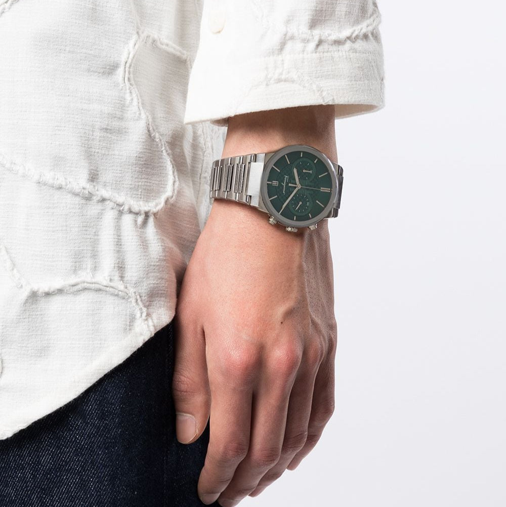 Salvatore Ferragamo Sapphire Chrono Green Dial Silver Steel Strap Watch for Men - SFME00421 Buy Now By Salvatore Ferragamo