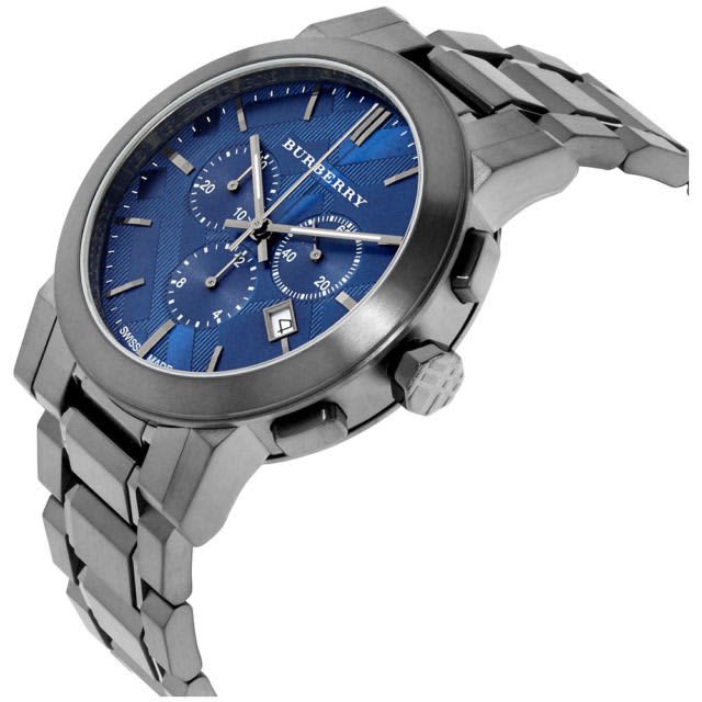 Burberry The City Navy Blue Dial Black Steel Strap Watch for Men - BU9365 Buy Now By Burberry