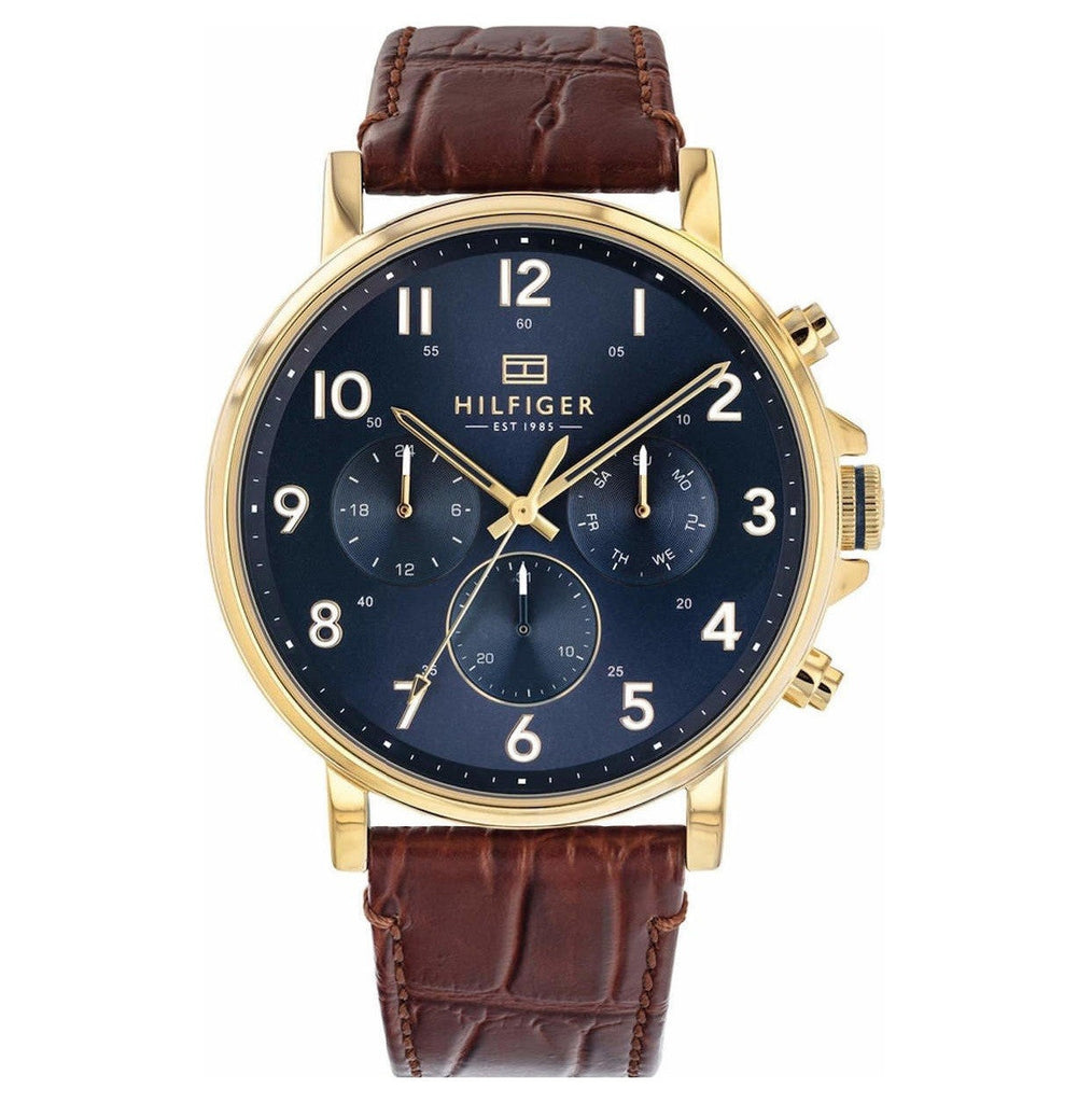 Tommy Hilfiger Daniel Blue Dial Brown Leather Strap Watch for Men - 1710380 Buy Now By Tommy Hilfiger