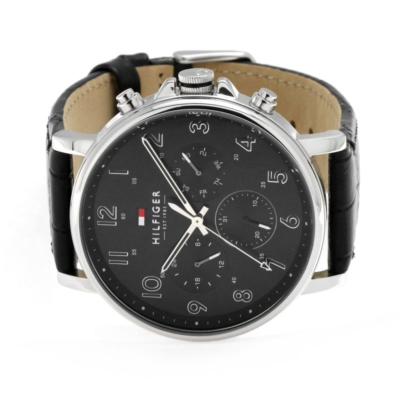 Tommy Hilfiger Daniel Black Dial Black Leather Strap Watch for Men - 1710381 Buy Now By Tommy Hilfiger