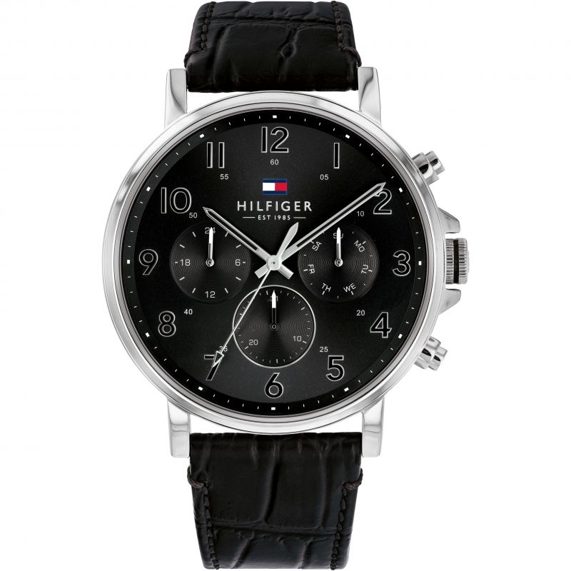 Tommy Hilfiger Daniel Black Dial Black Leather Strap Watch for Men - 1710381 Buy Now By Tommy Hilfiger