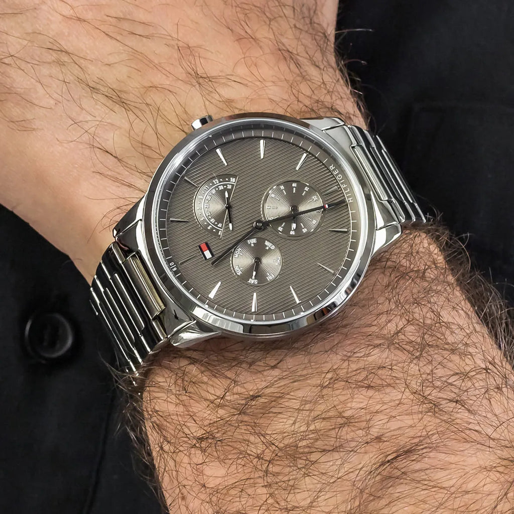 Tommy Hilfiger Brad Chronograph Quartz Grey Dial Silver Steel Strap Watch For Men - 1710385 Buy Now By Tommy Hilfiger