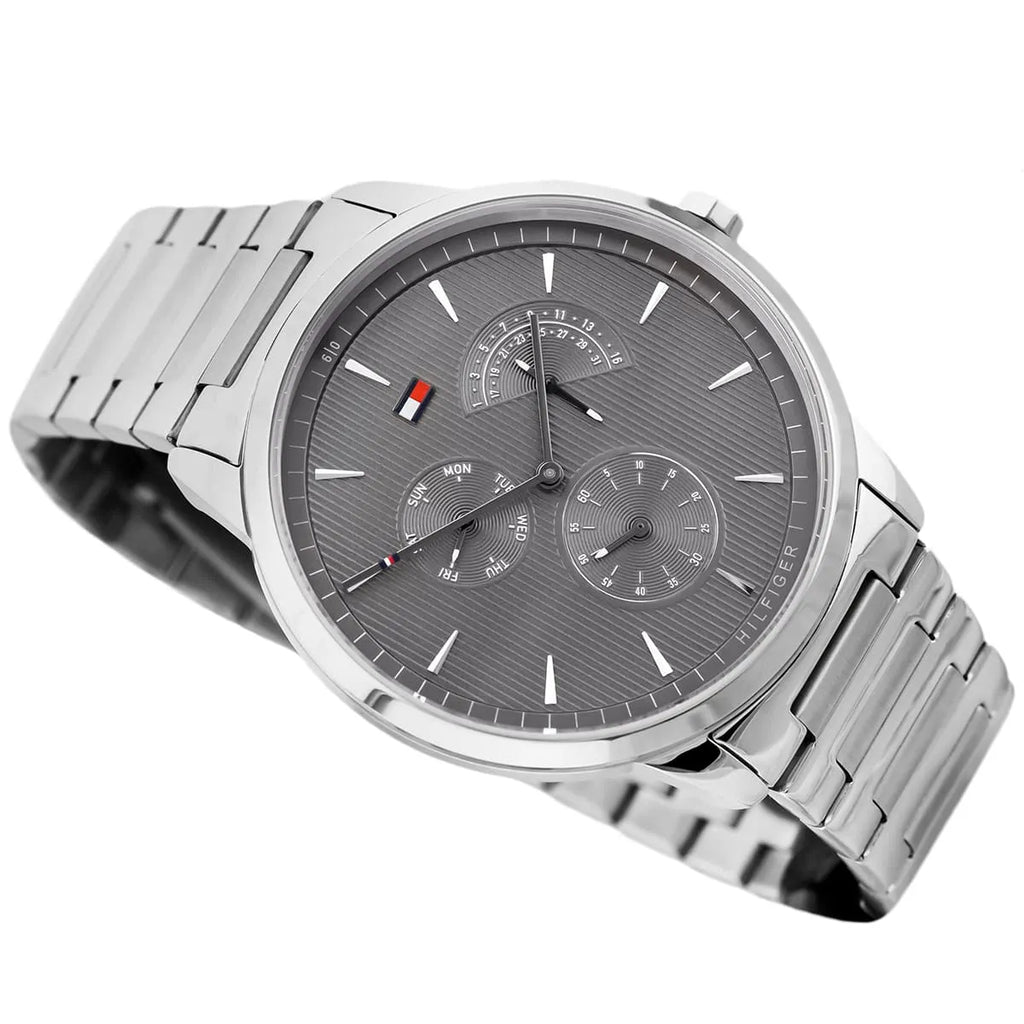 Tommy Hilfiger Brad Chronograph Quartz Grey Dial Silver Steel Strap Watch For Men - 1710385 Buy Now By Tommy Hilfiger