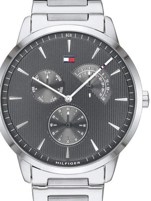 Tommy Hilfiger Brad Chronograph Quartz Grey Dial Silver Steel Strap Watch For Men - 1710385 Buy Now By Tommy Hilfiger
