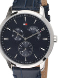 Tommy Hilfiger Brad Chronograph Quartz Blue Dial Blue Leather Strap Watch For Men - 1710387 Buy Now By Tommy Hilfiger